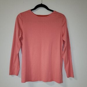 Talbots Pima Cotton Pink Long Sleeve Tee Plus X
